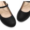 imagemysoft Womens Pumps Closed Toe Mary Jane Pumps Round Toe Platform High Heel Dress Shoes Black Suede