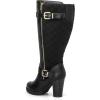 imagemysoft Womens WideExtra Wide Calf Knee High Boots Chunky Block Heel Round Toe Tall Boots Side ZipperBlack Extra Wide Calf