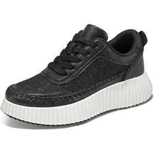 imagemysoft Womens Platform Chunky Sneakers Comfortable Lightweight Fashion Sneaker Casual Walking ShoesBlack Glitter