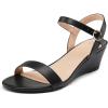 imagemysoft Womens Wedge Sandals 2 Inch Low Heel Open Toe Ankle Strap Summer Wedding Party Dress ShoesBlack