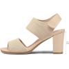 imagemysoft Womens Chunky Block High Heels Elastic Knit Open Toe Slingback Heeled SandalsNude Hook  Loop