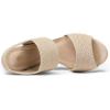 imagemysoft Womens Chunky Block High Heels Elastic Knit Open Toe Slingback Heeled SandalsNude Slip on