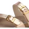 imagemysoft Womens Cork Footbed Sandals Double Adjustable Buckle Slide Sandals Slip On Walking Summer ShoesRose Gold