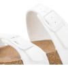 imagemysoft Womens Cork Footbed Sandals Double Adjustable Buckle Slide Sandals Slip On Walking Summer ShoesWhite