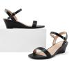 imagemysoft Womens Wedge Sandals 2 Inch Low Heel Open Toe Ankle Strap Summer Wedding Party Dress ShoesBlack