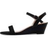 imagemysoft Womens Wedge Sandals 2 Inch Low Heel Open Toe Ankle Strap Summer Wedding Party Dress ShoesBlack Nubuck
