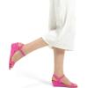 imagemysoft Womens Wedge Sandals 2 Inch Low Heel Open Toe Ankle Strap Summer Wedding Party Dress ShoesHot Pink