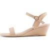 imagemysoft Womens Wedge Sandals 2 Inch Low Heel Open Toe Ankle Strap Summer Wedding Party Dress ShoesNude
