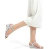imagemysoft Womens Wedge Sandals 2 Inch Low Heel Open Toe Ankle Strap Summer Wedding Party Dress ShoesSilver