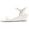 imagemysoft Womens Wedge Sandals 2 Inch Low Heel Open Toe Ankle Strap Summer Wedding Party Dress ShoesWhite