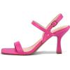 imagemysoft Womens Strappy Stiletto Heels Open Square Toe Ankle Strap Dress Shoes 3 Inch Kitten Heeled SandalsHot Pink Pu