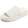 imagemysoft Womens Platform Sandals 18 Inch Slip On Comfortable Knit Open Toe Flatform Chunky Slide SandalsWhite