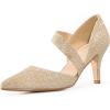 imagemysoft Womens Pumps Pointed Toe 3 inch Dress Shoes GoldGlitter