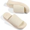 imagemysoft Womens Platform Sandals 18 Inch Slip On Comfortable Knit Open Toe Flatform Chunky Slide SandalsBeige