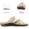 imagemysoft Womens Arch Support Slide Sandals Adjustable Orthopedic Flip Flops Comfortable Walking Summer ShoesBeige