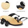 imagemysoft Womens Arch Support Slide Sandals Adjustable Orthopedic Flip Flops Comfortable Walking Summer ShoesBlack Glitter