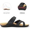 imagemysoft Womens Arch Support Slide Sandals Adjustable Orthopedic Flip Flops Comfortable Walking Summer ShoesBlack Glitter