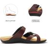 imagemysoft Womens Arch Support Slide Sandals Adjustable Orthopedic Flip Flops Comfortable Walking Summer ShoesBrown