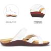 imagemysoft Womens Arch Support Slide Sandals Adjustable Orthopedic Flip Flops Comfortable Walking Summer ShoesWhite