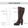 imageMysoft Womens Extra Wide Calf Knee High Boots With Chunky Block Heel Round Toe and Side Zipper