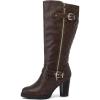 imageMysoft Womens Extra Wide Calf Knee High Boots With Chunky Block Heel Round Toe and Side Zipper
