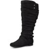 imagemysoft Womens Wide Calf Knee High Boots Flat Tall Boots with Side ZippersBlack Extra Wide Calf