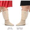 imagemysoft Womens Wide Calf Knee High Boots Flat Tall Boots with Side ZippersBeige Extra Wide Calf