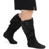 imagemysoft Womens Wide Calf Knee High Boots Flat Tall Boots with Side ZippersBlack Extra Wide Calf