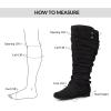 imagemysoft Womens Wide Calf Knee High Boots Flat Tall Boots with Side ZippersBlack Extra Wide Calf