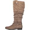 imagemysoft Womens Wide Calf Knee High Boots Flat Tall Boots with Side ZippersBrown Extra Wide Calf