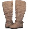 imagemysoft Womens Wide Calf Knee High Boots Flat Tall Boots with Side ZippersBrown Extra Wide Calf
