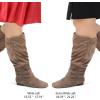 imagemysoft Womens Wide Calf Knee High Boots Flat Tall Boots with Side ZippersBrown Extra Wide Calf