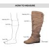 imagemysoft Womens Wide Calf Knee High Boots Flat Tall Boots with Side ZippersBrown Extra Wide Calf