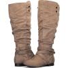 imagemysoft Womens Wide Calf Knee High Boots Flat Tall Boots with Side ZippersBrown Wide Calf