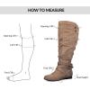 imagemysoft Womens Wide Calf Knee High Boots Flat Tall Boots with Side ZippersBrown Wide Calf