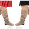 imagemysoft Womens Wide Calf Knee High Boots Flat Tall Boots with Side ZippersTaupe Extra Wide Calf