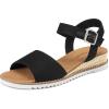 imagemysoft Womens Comfortable Wedge Sandals Casual Espadrilles Ankle Strap Open Toe Walking Summer ShoesBlack