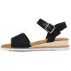 imagemysoft Womens Comfortable Wedge Sandals Casual Espadrilles Ankle Strap Open Toe Walking Summer ShoesBlack