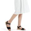 imagemysoft Womens Comfortable Wedge Sandals Casual Espadrilles Ankle Strap Open Toe Walking Summer ShoesBlack