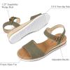 imagemysoft Womens Comfortable Wedge Sandals Casual Espadrilles Ankle Strap Open Toe Walking Summer ShoesOlive Green