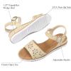imagemysoft Womens Comfortable Wedge Sandals Casual Espadrilles Ankle Strap Open Toe Walking Summer ShoesRaffia