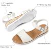 imagemysoft Womens Comfortable Wedge Sandals Casual Espadrilles Ankle Strap Open Toe Walking Summer ShoesWhite