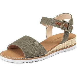 imagemysoft Womens Comfortable Wedge Sandals Casual Espadrilles Ankle Strap Open Toe Walking Summer ShoesOlive Green