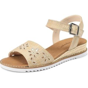 imagemysoft Womens Comfortable Wedge Sandals Casual Espadrilles Ankle Strap Open Toe Walking Summer ShoesRaffia