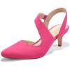 imagemysoft Womens Dress Shoes Low Heels 2 inch Kitten Pumps Slingback Wedding Party MediumWide Width ShoesHot Pink