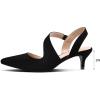 imagemysoft Womens Dress Shoes Low Heels 2 inch Kitten Pumps Slingback Wedding Party MediumWide Width ShoesBlack