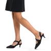imagemysoft Womens Dress Shoes Low Heels 2 inch Kitten Pumps Slingback Wedding Party MediumWide Width ShoesBlack Glitter