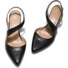 imagemysoft Womens Dress Shoes Low Heels 2 inch Kitten Pumps Slingback Wedding Party MediumWide Width ShoesBlack Pu