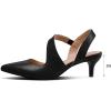 imagemysoft Womens Dress Shoes Low Heels 2 inch Kitten Pumps Slingback Wedding Party MediumWide Width ShoesBlack Pu