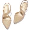 imagemysoft Womens Dress Shoes Low Heels 2 inch Kitten Pumps Slingback Wedding Party MediumWide Width ShoesGold